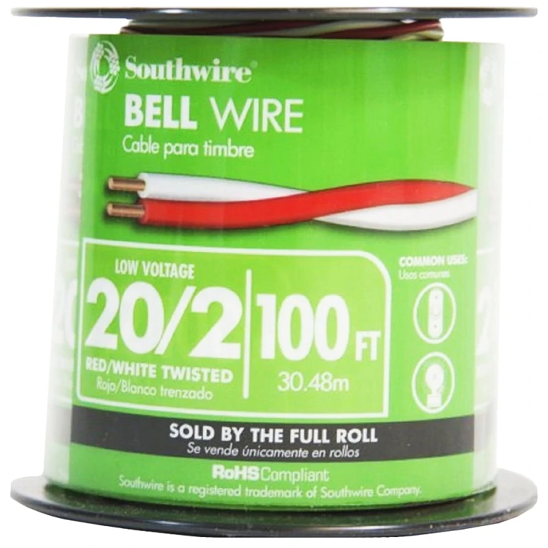 100 Ft. 20/2 Solid Twisted Copper Doorbell Wire