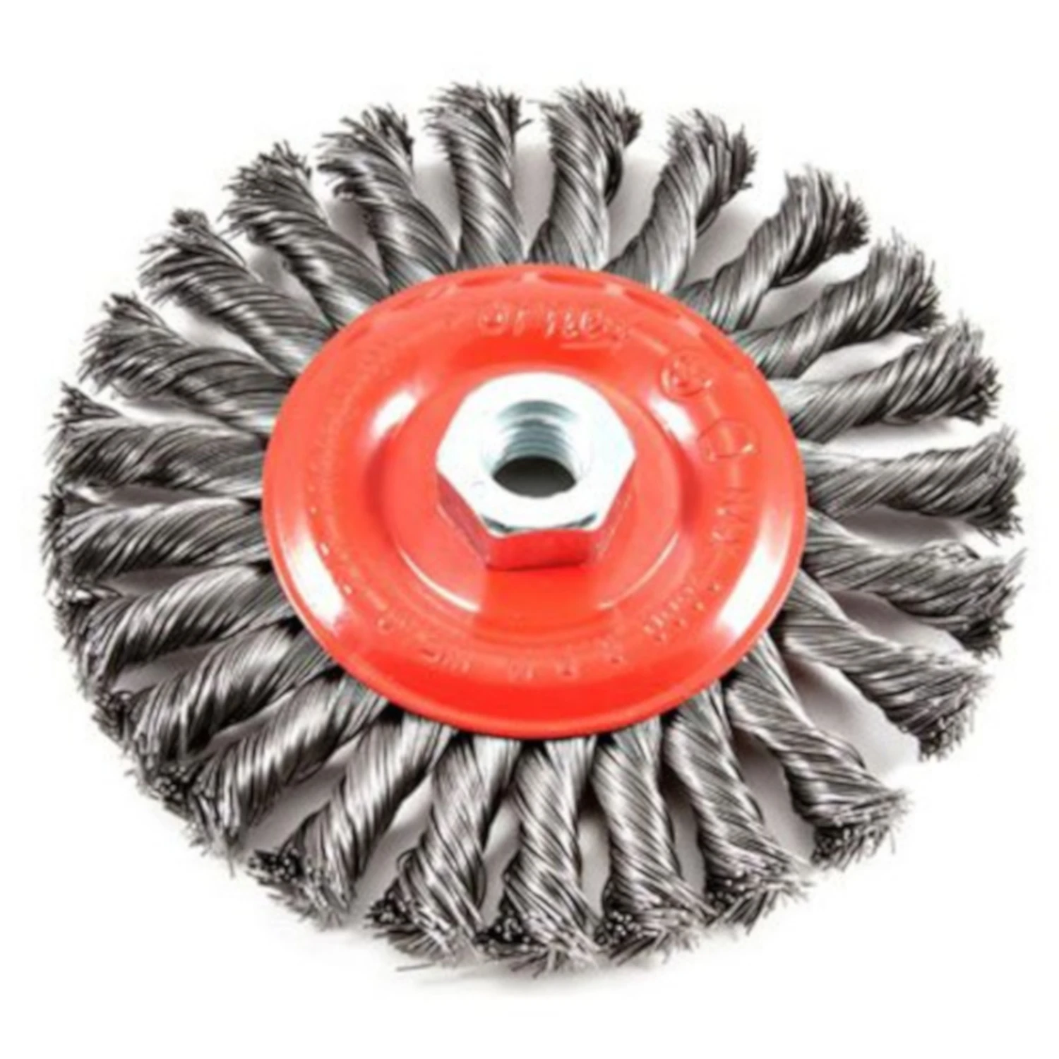 6 In. Twisted/knotted Wire Wheel Brush, 5/8 In.-11 Arbor, 9000 Rpm