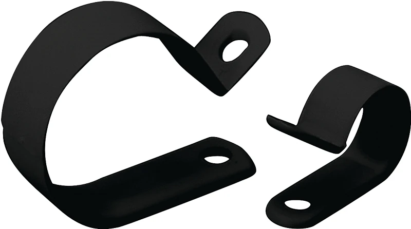 Cable Clamps, Black Plastic, 1/4-In. I.D., 18-Pk.