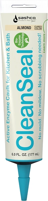 CleanSeal Active Enzyme Kitchen and Bath Caulk Almond Color 6 Ounce Tube