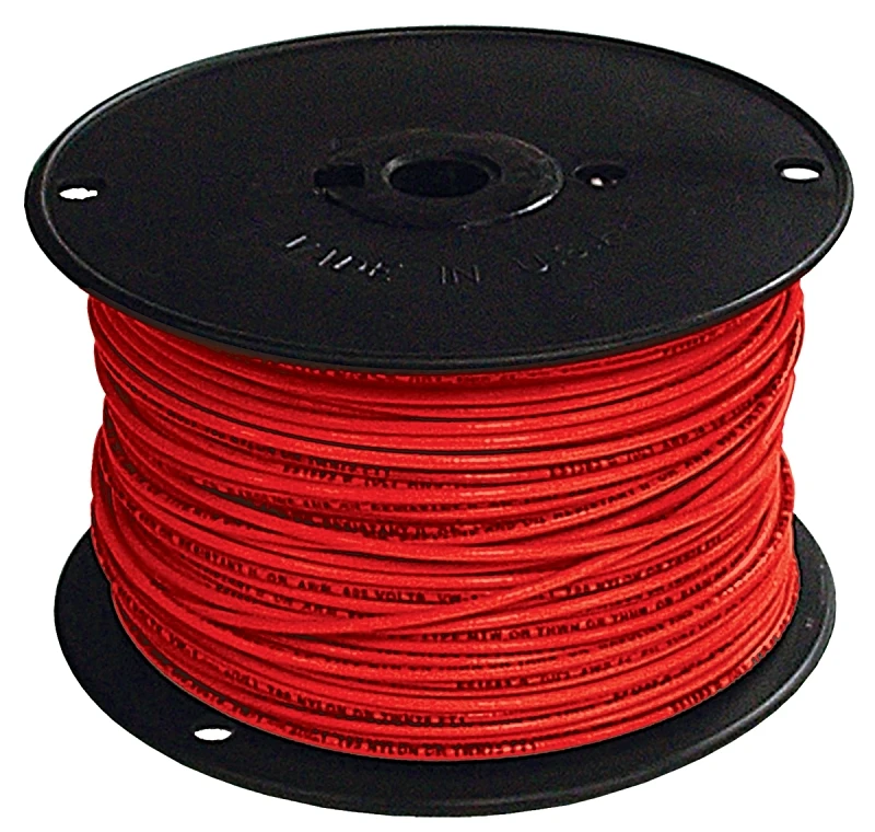 12 Awg 500' Red Solid Thhn Copper Building Wire, Type Thhn, 600v