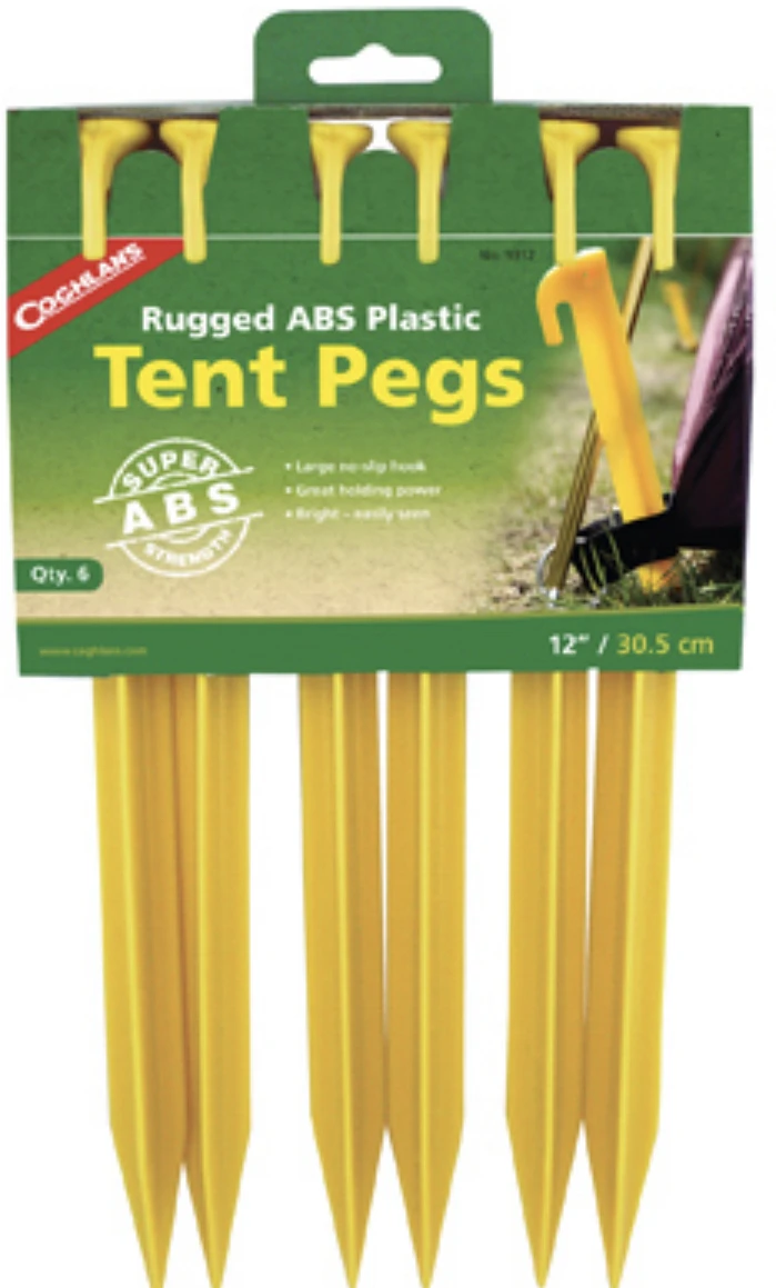 12 Inch Plastic Tent Stakes - 6 Piece Set Model 11000