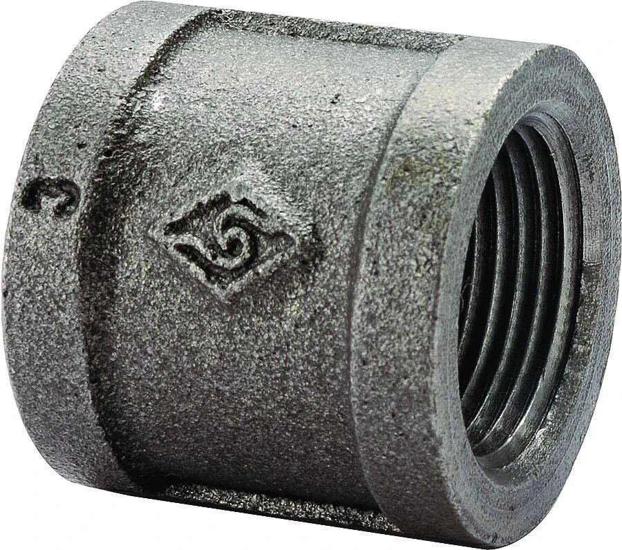 1/2 Inch Black Malleable Coupling, Model 21-1/2b, Sch 40, Steel