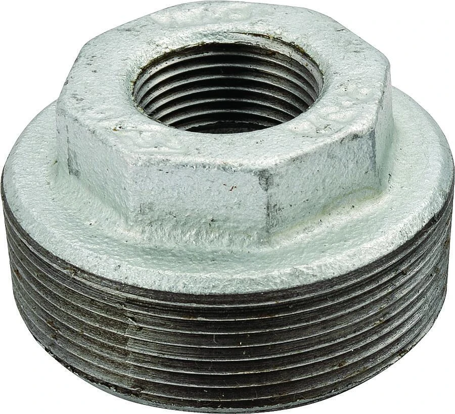 Galvanized Hex Bushing 1" X 3/4" Malleable Iron Pipe Fitting Model 35-1x3/4g