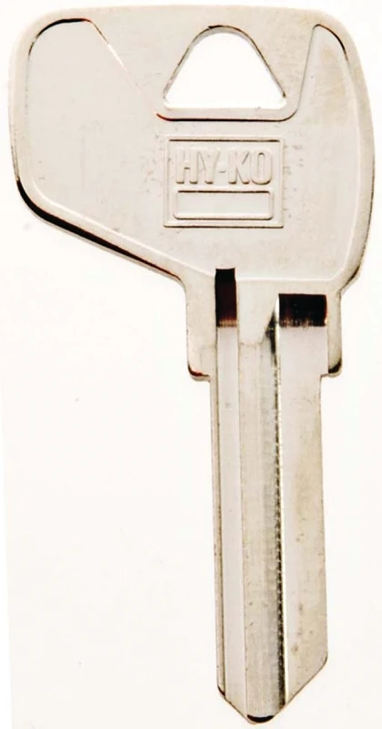 Hy-Ko 11010MD17 Key Blank, 2.2 in L x 1.1 in W, Brass, Nickel Plated