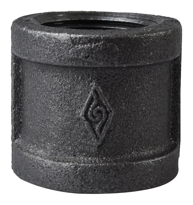 1 Inch Black Malleable Coupling, Model 1 Bm, Sch 40, Fip Connection