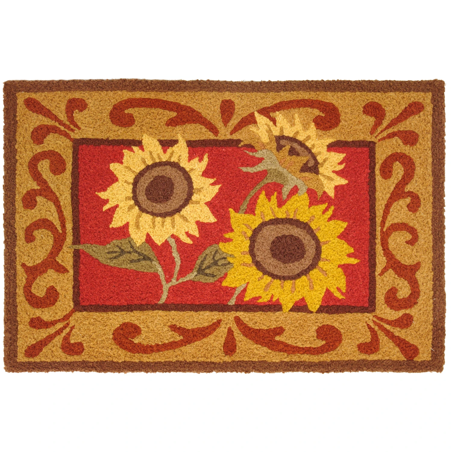 20 In. W X 30 In. L Provence Sunflowers Polyester Accent Rug