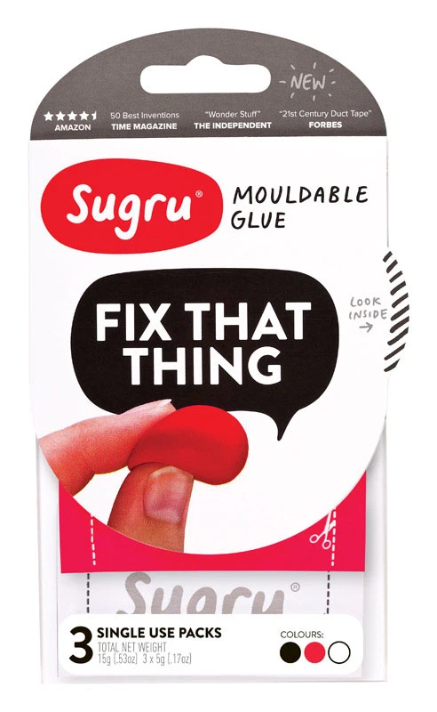 Moldable Glue, Single Use, Multi-Color, 3-Pk.