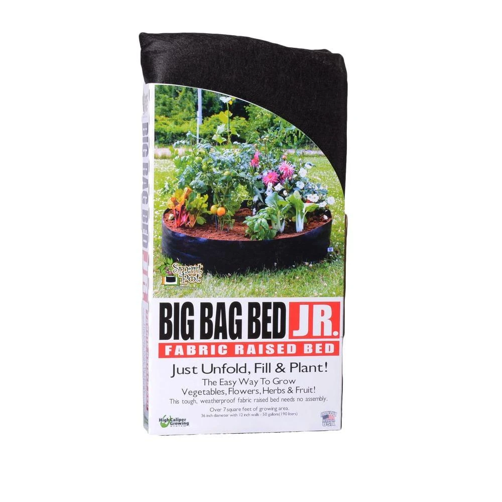 Junior Fabric Raised Garden Bed, 1 Ft X 1.5 Ft, Black