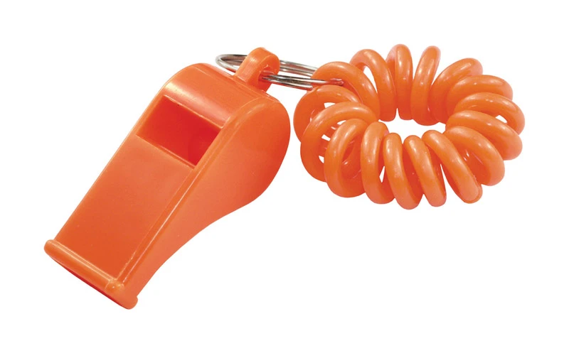 Hillman Metal/Plastic Assorted Sporting Whistle Wrist Coil Key Chain