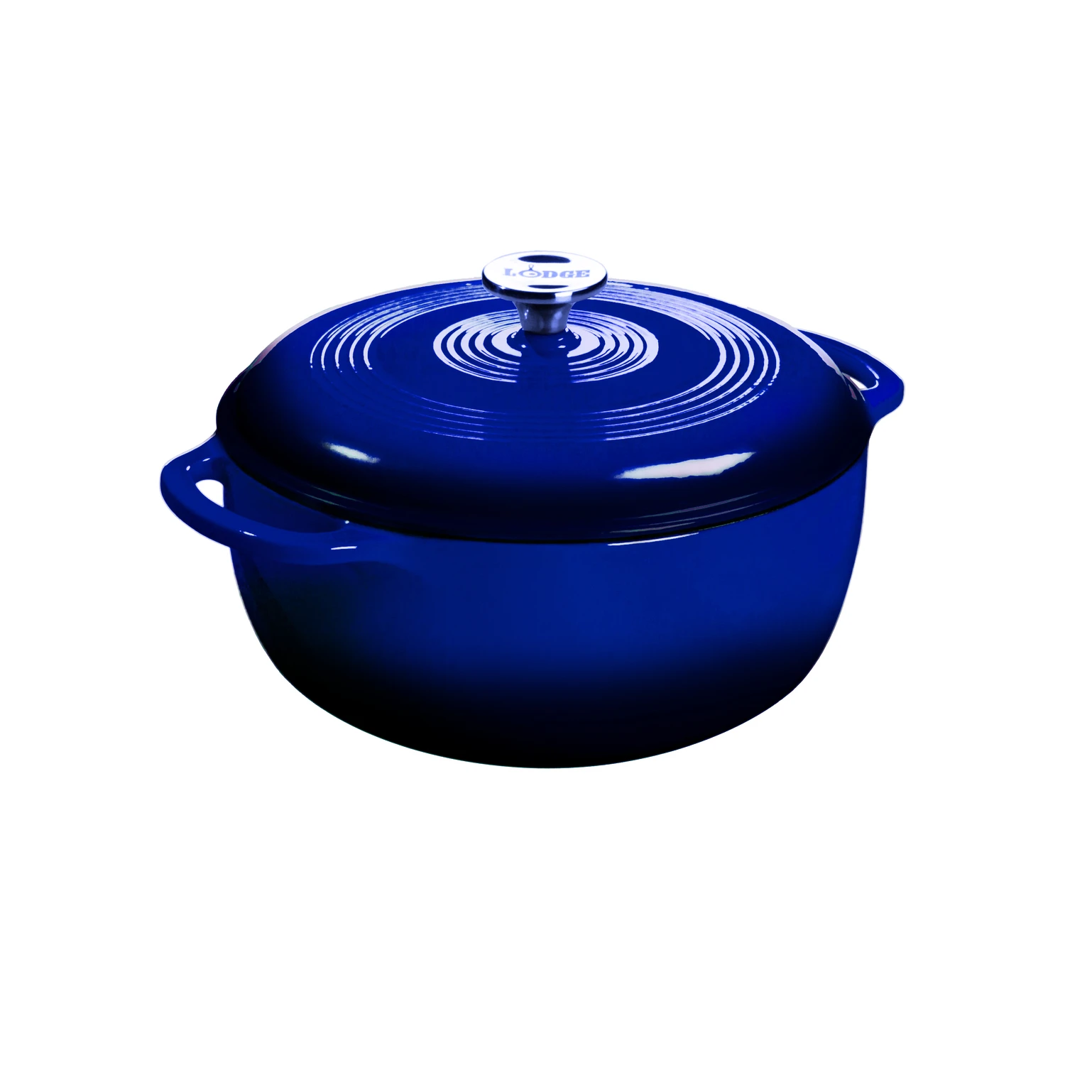 6 Quart Enameled Cast Iron Dutch Oven In Indigo With Lid And Pot Protectors