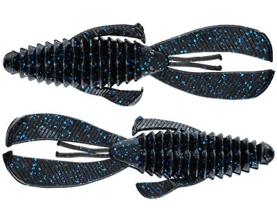 Strike King SRGBUG-2 Rage Twin Tail Structure Bug Black Blue Flake