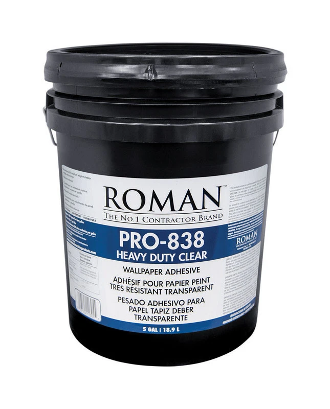 Pro-838 Heavy Duty Clear High Strength Wallpaper Adhesive 5 Gallon Pail