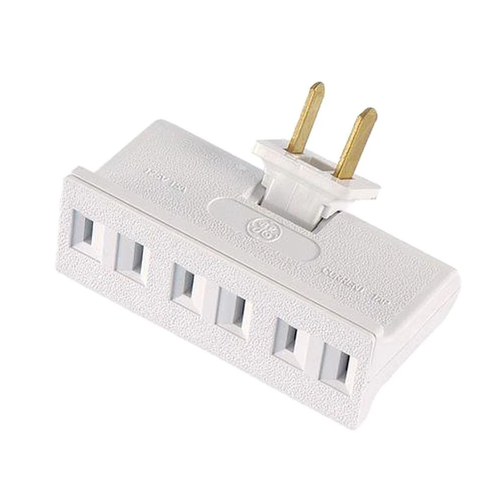 3-Outlet Wall Hugger Polarized Swivel Tap, White