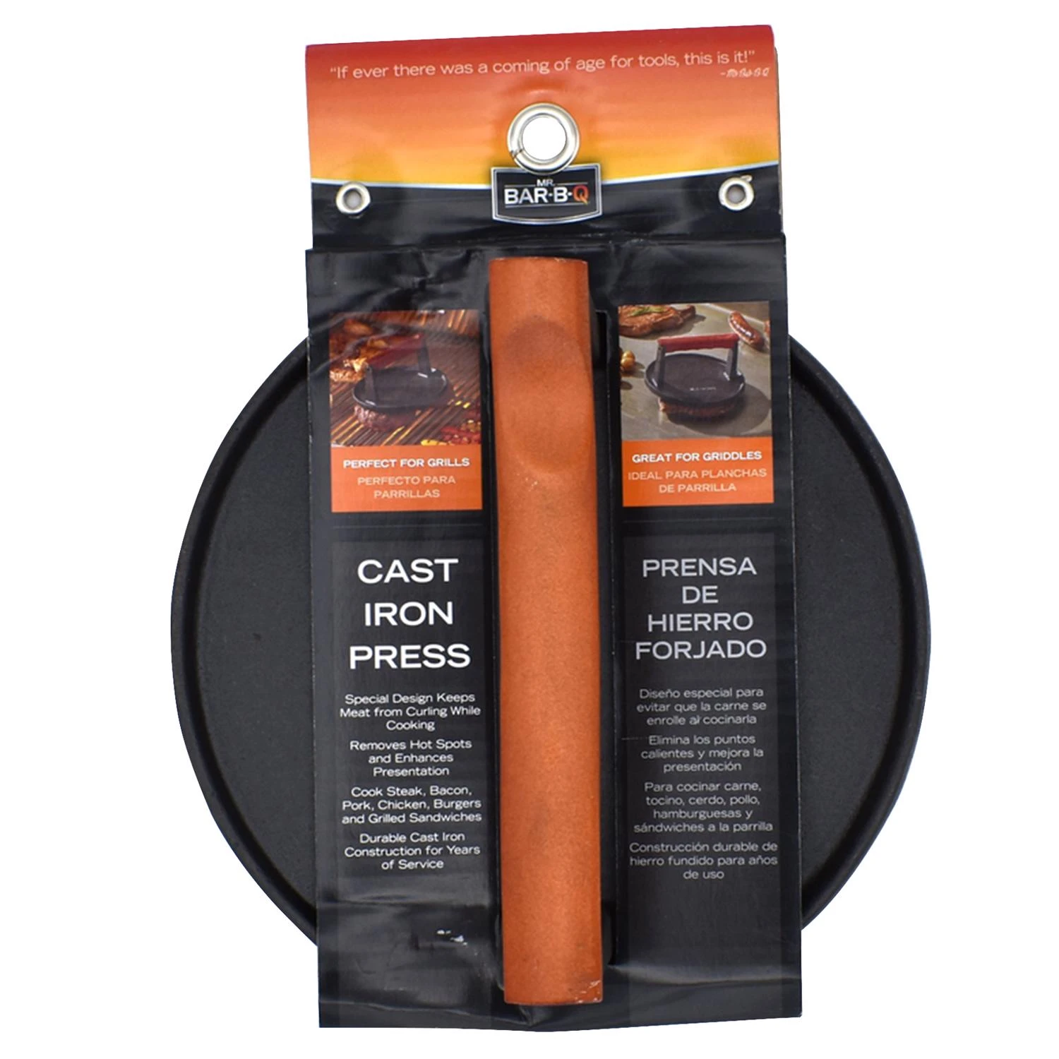 Cast Iron Meat Press, Round
