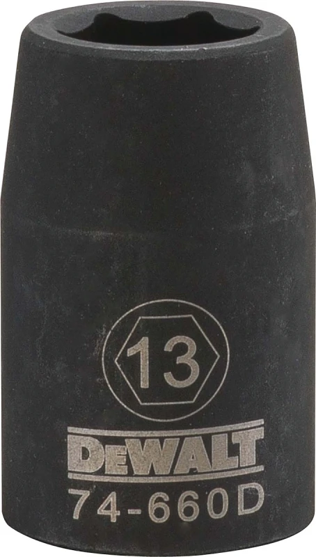 13 Millimeter Metric Impact Socket, 6-Point, Black Oxide Finish, 1/2 Inch Drive