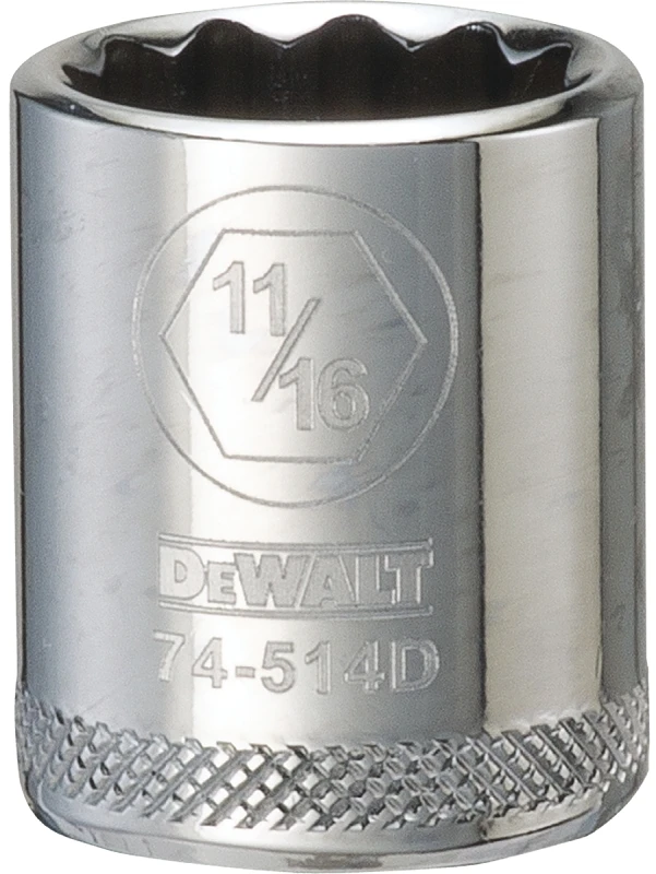 Shallow 12-Point SAE Socket 11/16 Inch 3/8 Inch Drive