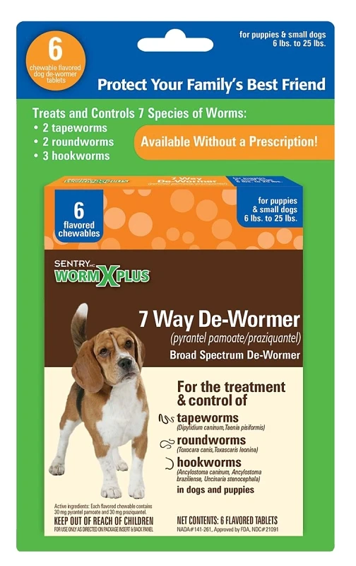 Wormx Plus DeWormer, Small Dog, 6-Ct.