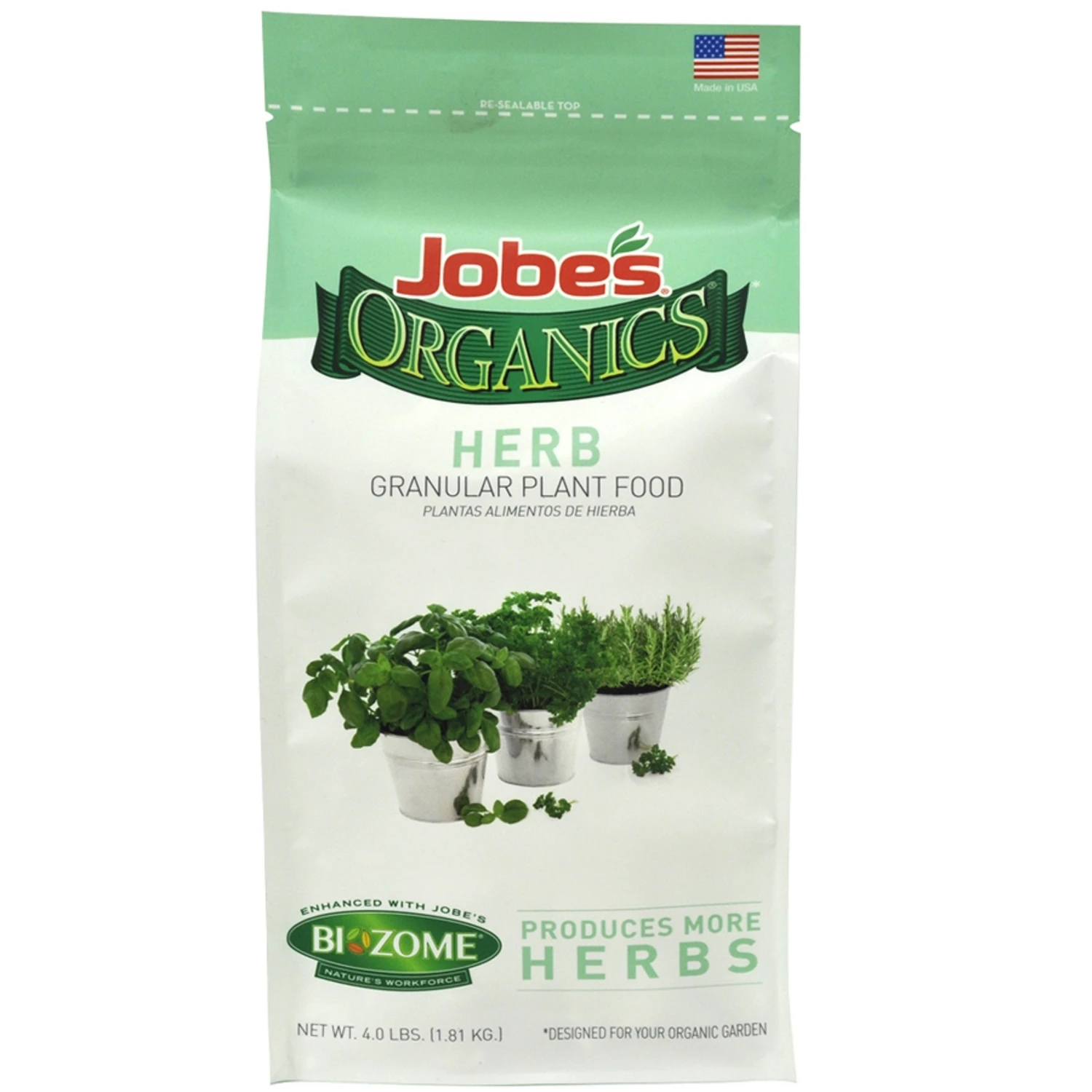 Organics Herb Granular Fertilizer with Biozome, 4-4-3 Nutrient Formula, 4 Pounds