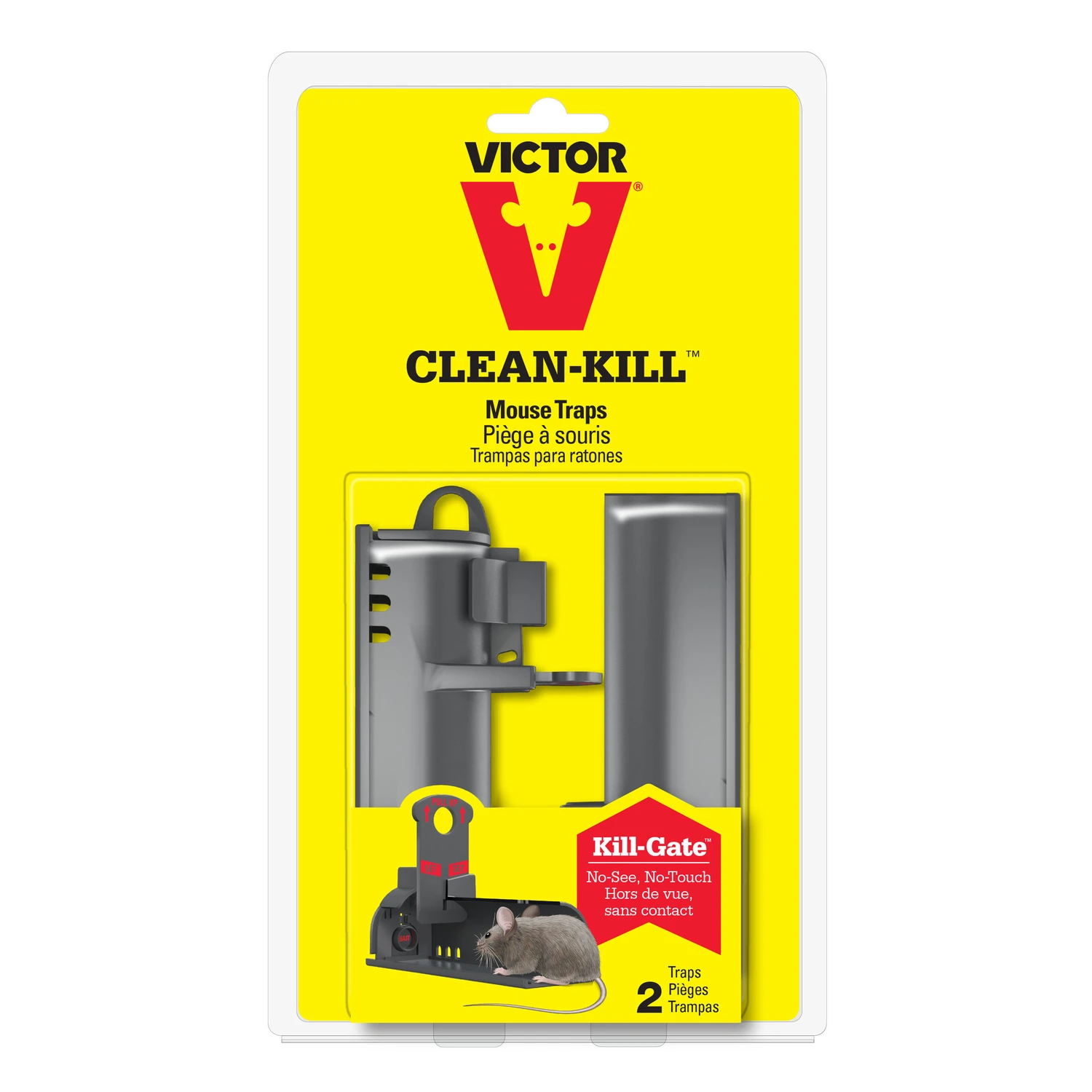 Clean-kill Small Covered Mouse Trap, 2 Pk, Model M162s, Indoor/outdoor Use