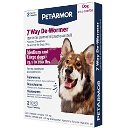 7 Way De-Wormer for Puppies and Small Dogs, 6-25-Lbs., 2 Tablets