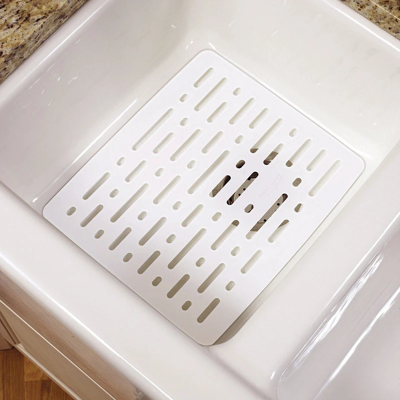 10.7 In. X 12.7 In. White Anti-microbial Sink Mat