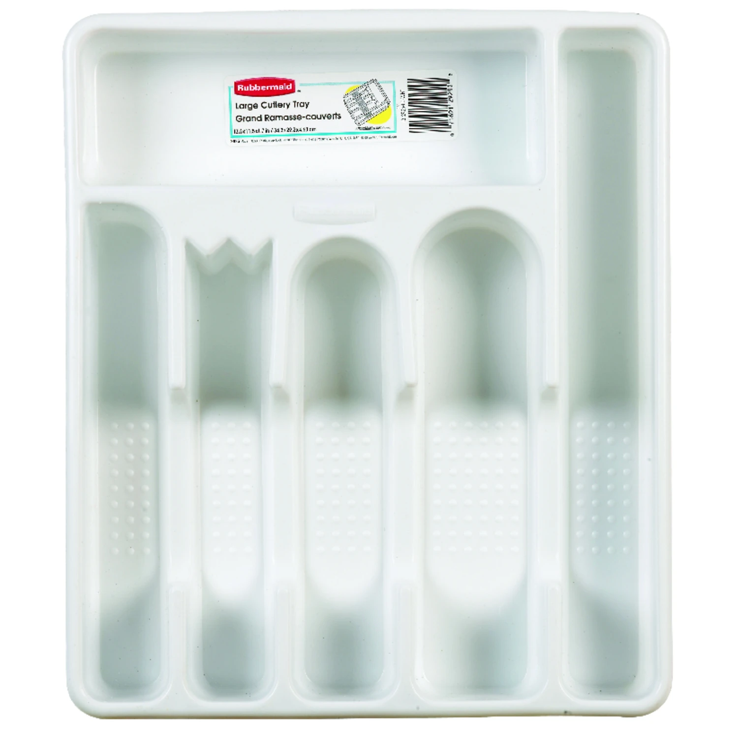 11.5 In. X 13.5 In. White Plastic Cutlery Tray With 6 Compartments