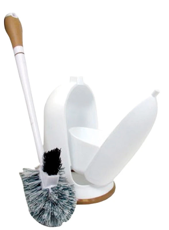 Home Pro 3.5 In. Toilet Bowl Brush And Caddy With Microban Protection