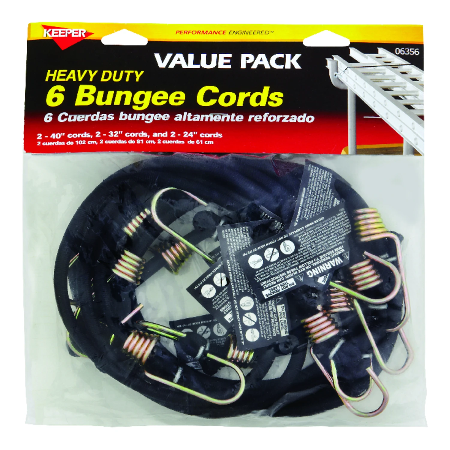 Heavy-Duty Bungee Cords, 6-Pk.