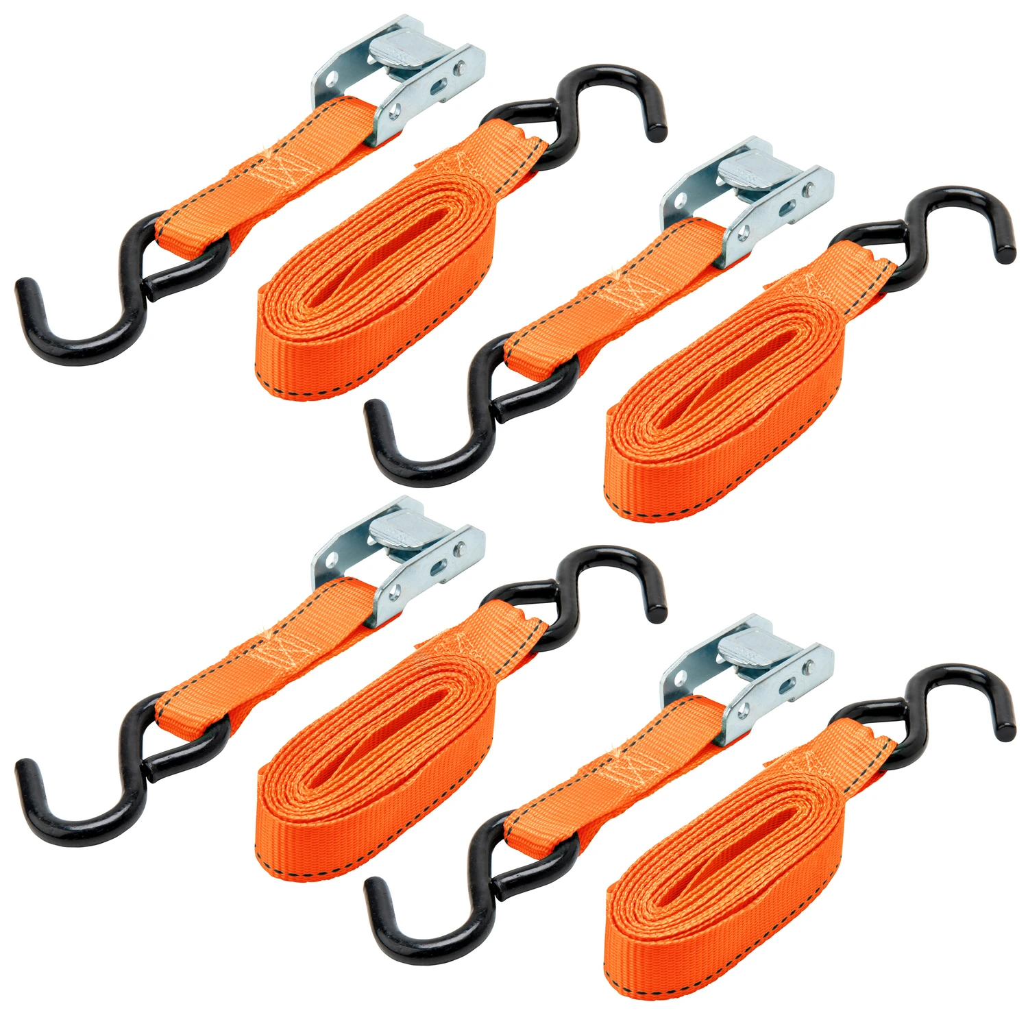 Cam Buckle Tie Down, 10 Ft., 4-Pk.