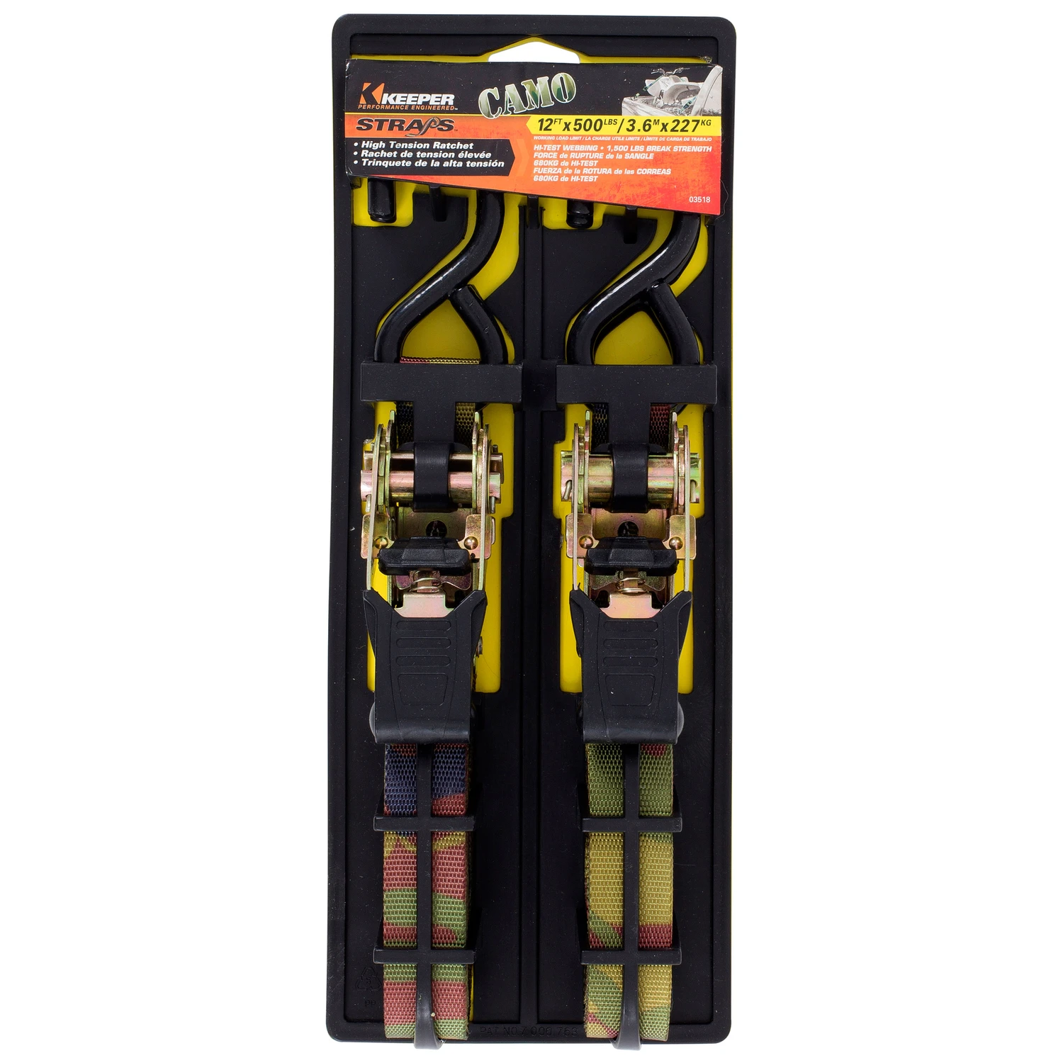 Ratchet Tie Down, 12 Ft., 2-Pk.