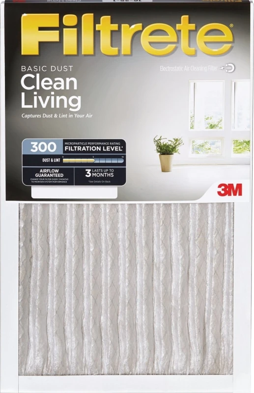 20x24 x 1 In. Basic Dust & Lint Pleated Furnace Air Filter, Gray, MPR 300, 3 Months