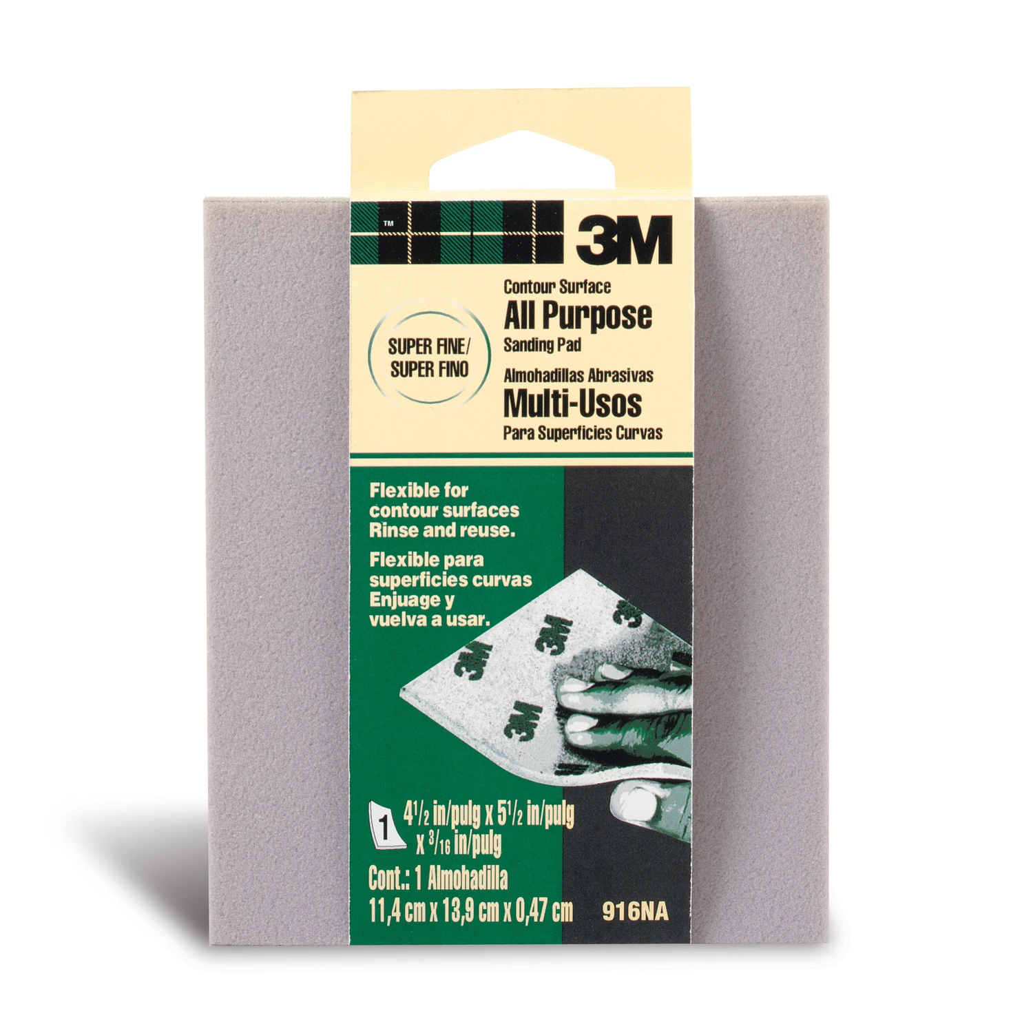 4-1/2 In. X 5-1/2 In. X 3/16 In. Super Fine Contour Sanding Sponge