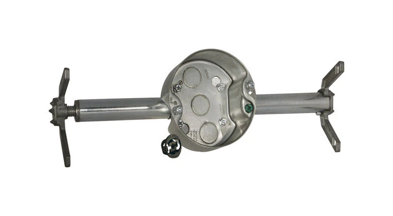 Retro-base 22.4 Cu. In. Round Steel Ceiling Fan Box, 1 Gang, Gray