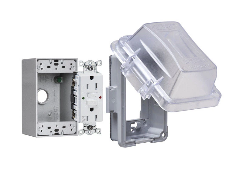 Clear Non-metallic Weatherproof In-use Gfci Outlet Kit - Model Mkg420cs