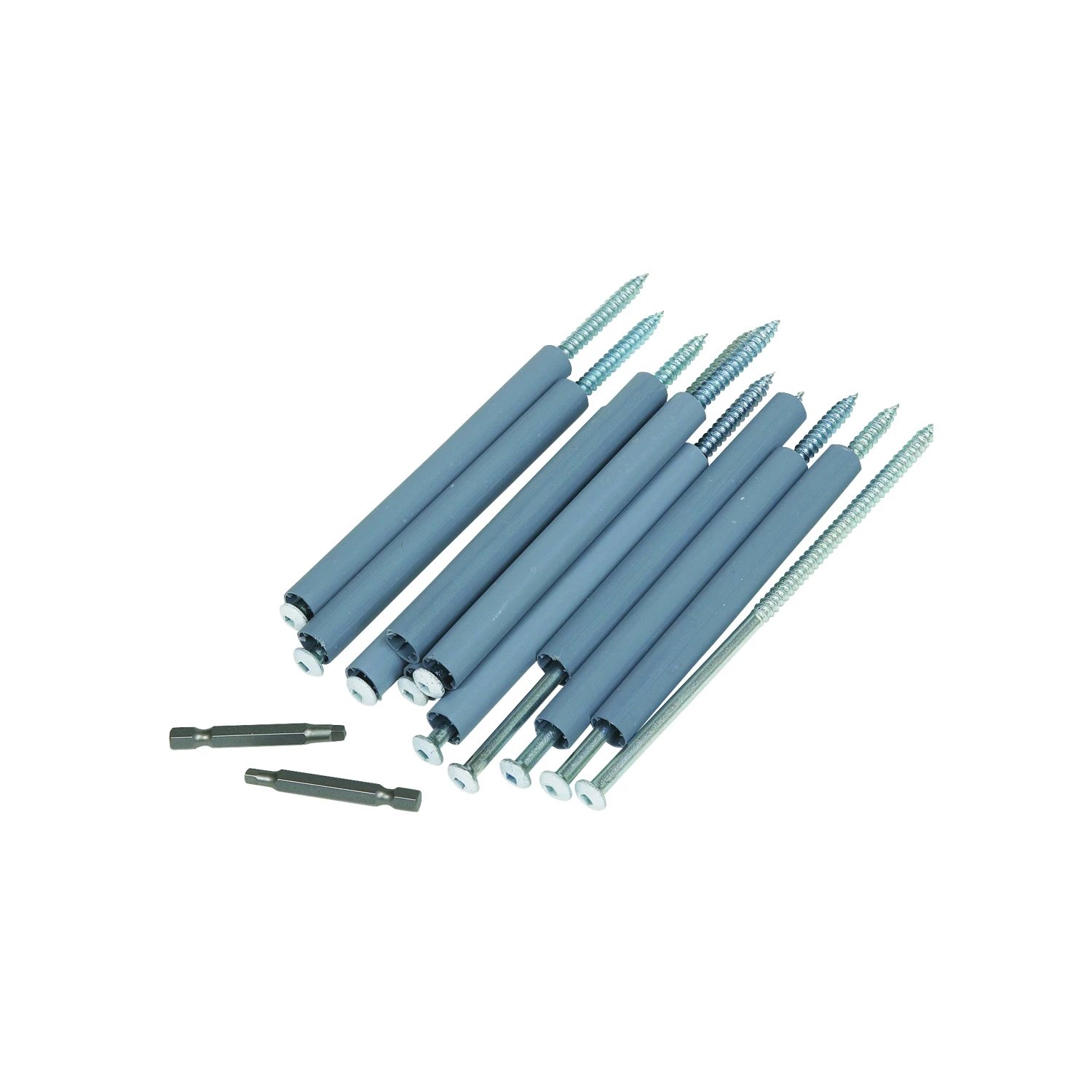 Gutter Screws, With 5 In. Ferrule With Bit, White, 7 In., 10-Pk.