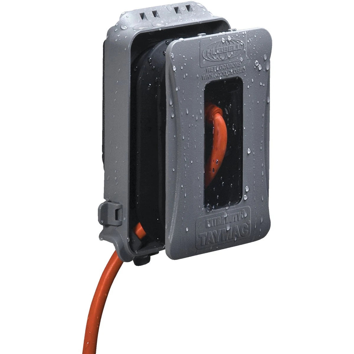 1-gang Expandable In-use Outdoor Outlet Cover - Gray, Vertical/horizontal Mount