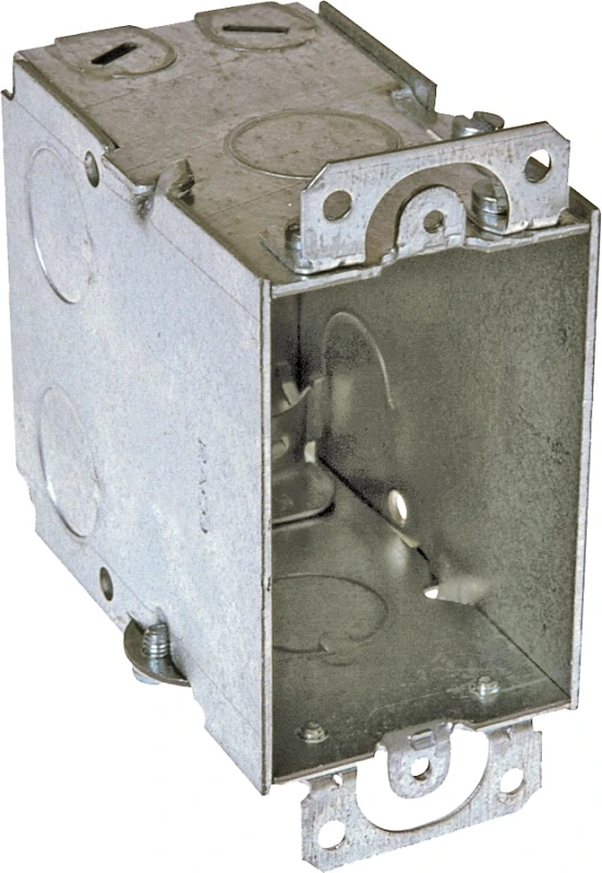 18 Cubic Inch Rectangle Steel 1 Gang Outlet Box Gray Model 8601