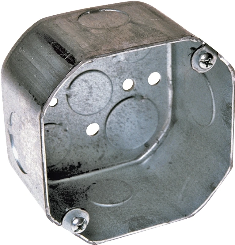 21-1/2 Cu In Octagon Steel 1 Gang Electrical Box Gray, Model 167
