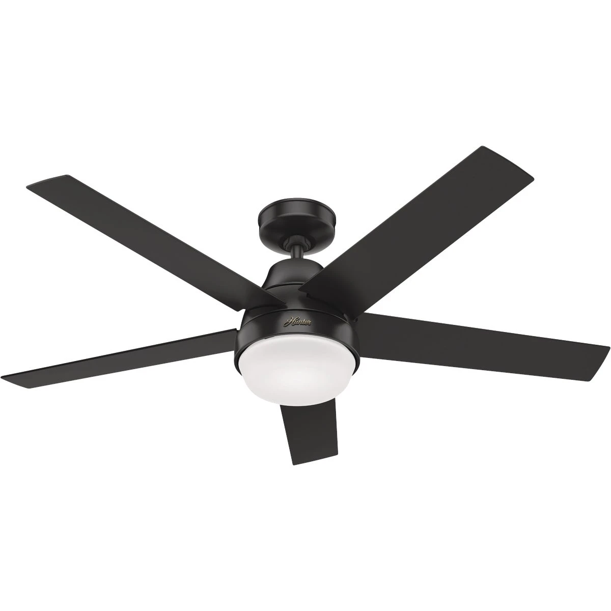 52 In. Matte Black Smart Ceiling Fan With Led Light Kit & Remote Control
