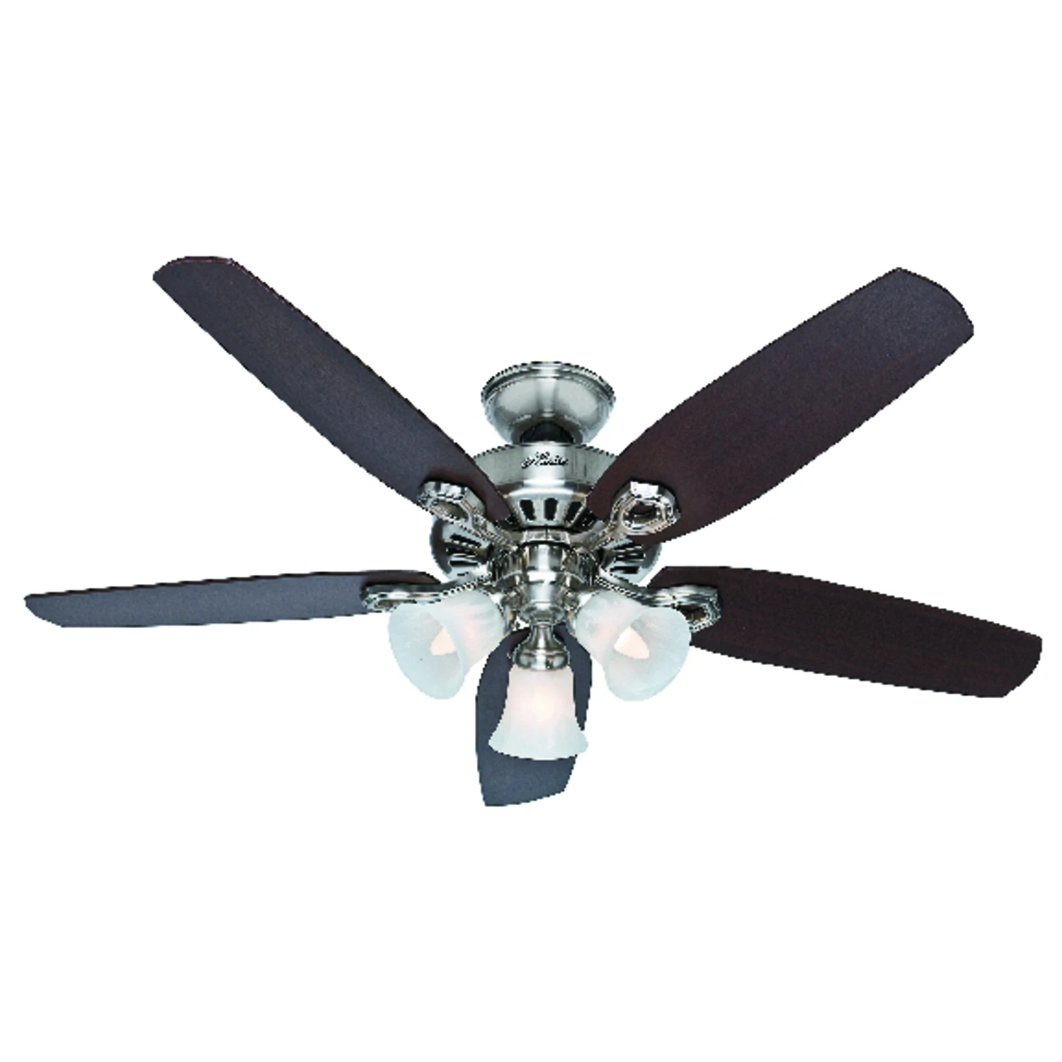 Builder Plus 52 In. Brushed Nickel Ceiling Fan With Light Kit And 5 Blades