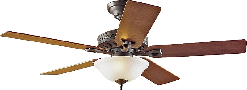 Astoria 52-Inch Ceiling Fan with New Bronze Finish, 5 Blades and Bowl Light Fixture