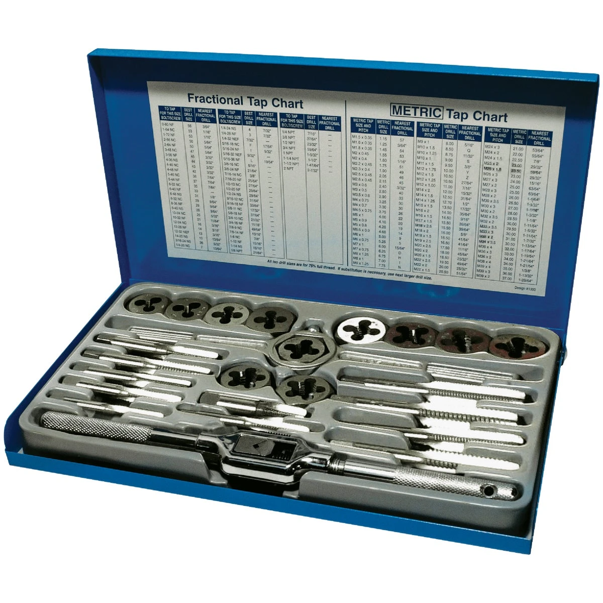 24-piece Fractional Tap And Die Set With Adjustable Wrench