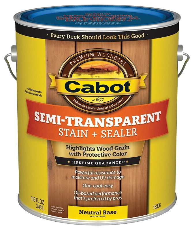 Voc Semi-transparent Deck & Siding Stain, Neutral Base, 1 Gallon