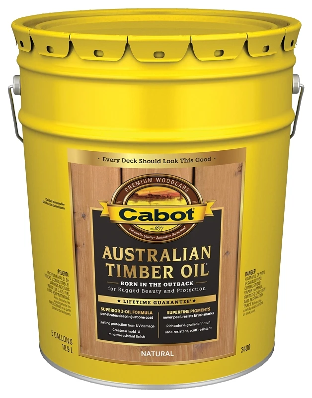 Australian Timber Oil Natural Exterior Oil Finish, 5 Gallon Container