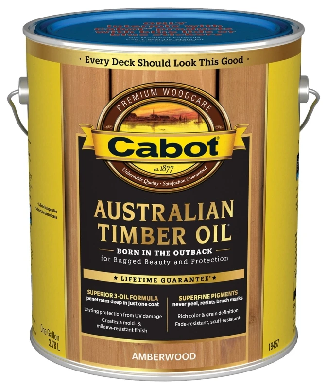 Australian Timber Oil Water Reducible Translucent Exterior Oil Finish, Amberwood, 1 Gallon