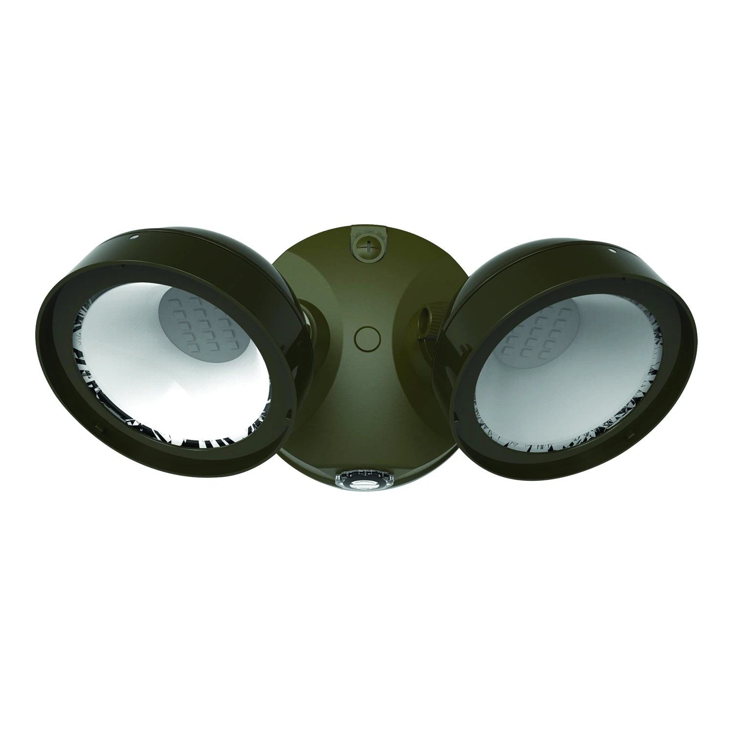 Twin Head Round Outdoor LED Flood Light with 1500 Lumens and Bronze Finish