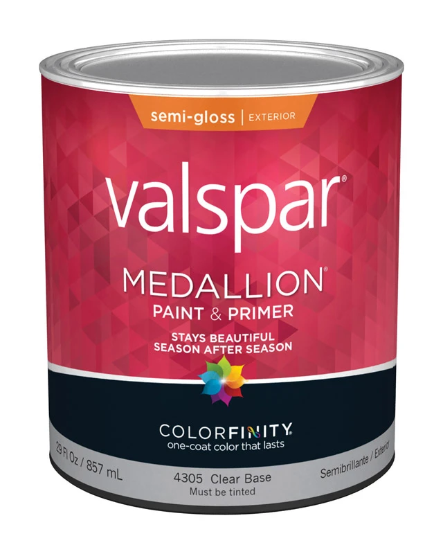 Medallion Semi-gloss Clear Base Paint And Primer Exterior 1 Quart