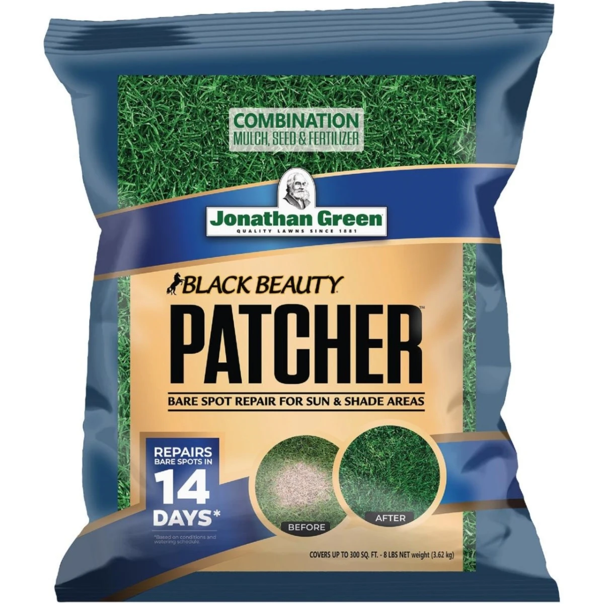 Black Beauty Patcher Grass Seed Covers Three Hundred Square Feet