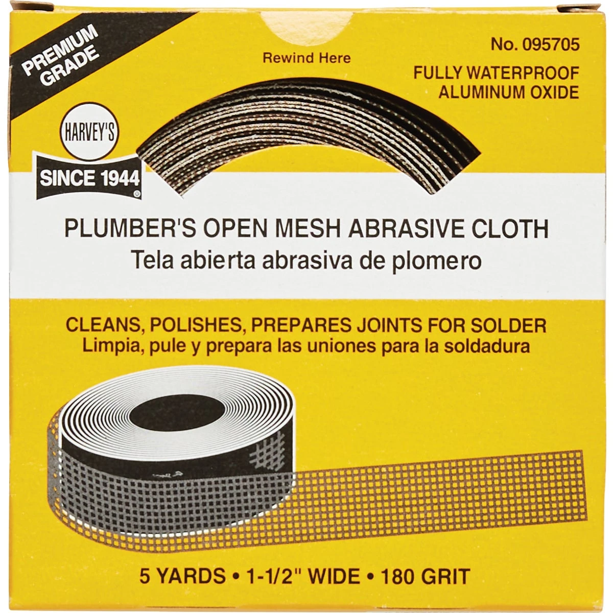 1-1/2 In. X 5 Yd. 180-grit Open Mesh Abrasive Sand Cloth